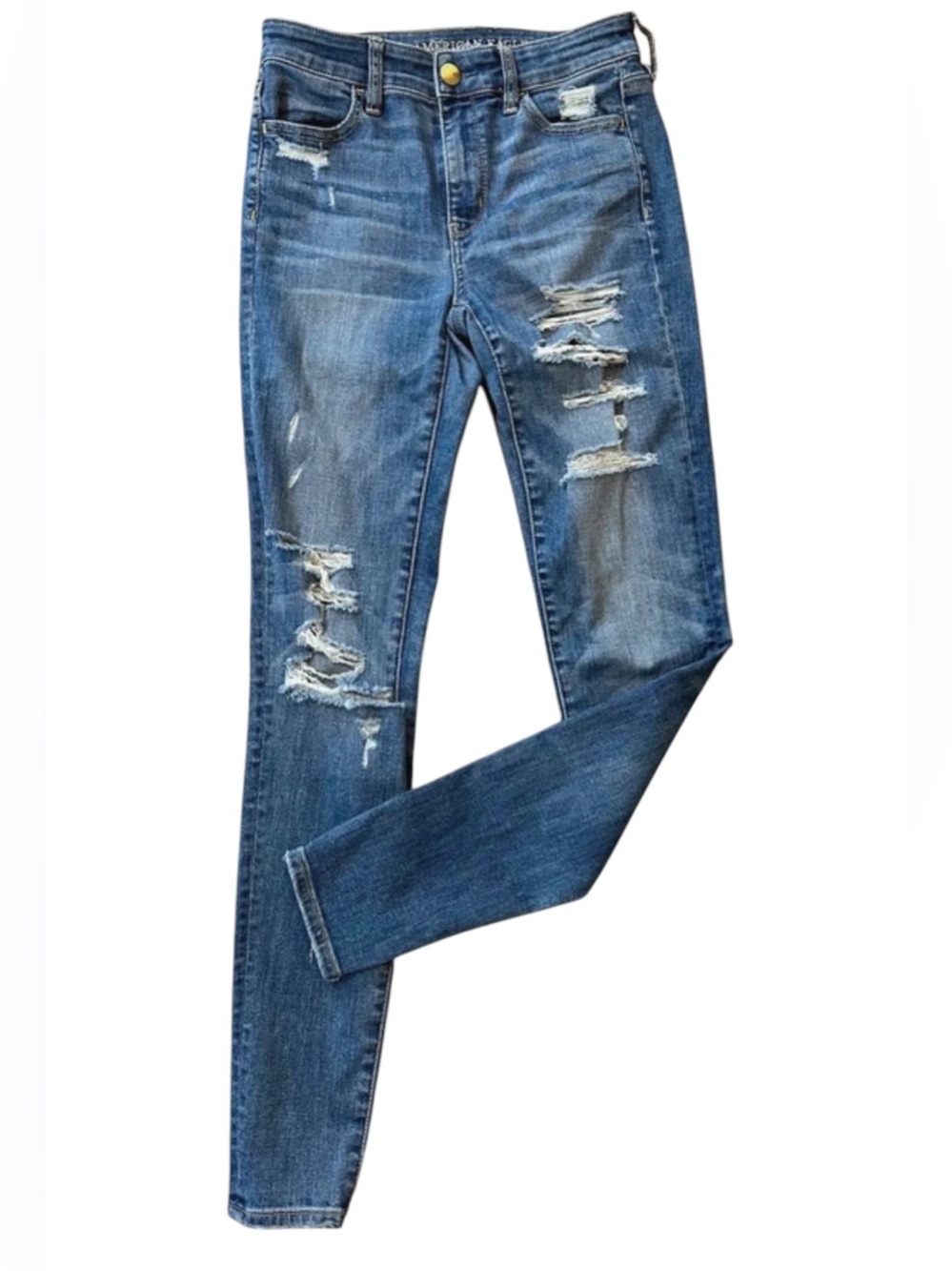 American Eagle Super Stretch High Rise Jegging distressed size 4 Long